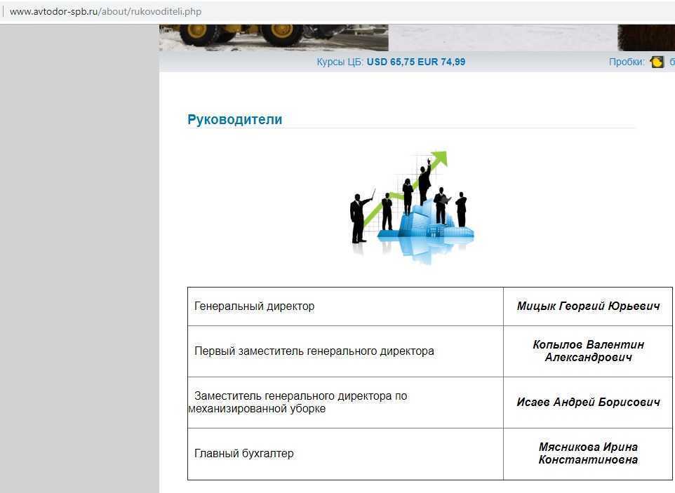 Скриншот с официального сайта ОАО "Автодор СПб"
